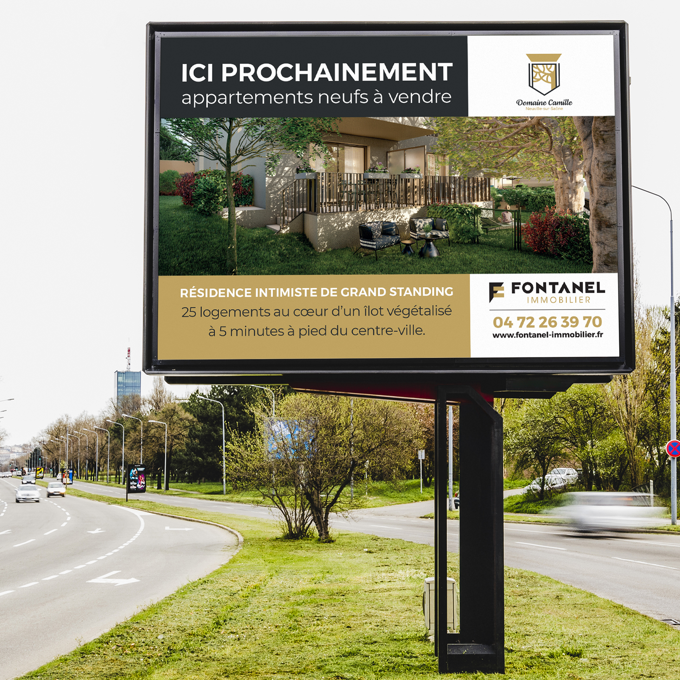 Domaine-Camille - Panneau publicitaire du projet