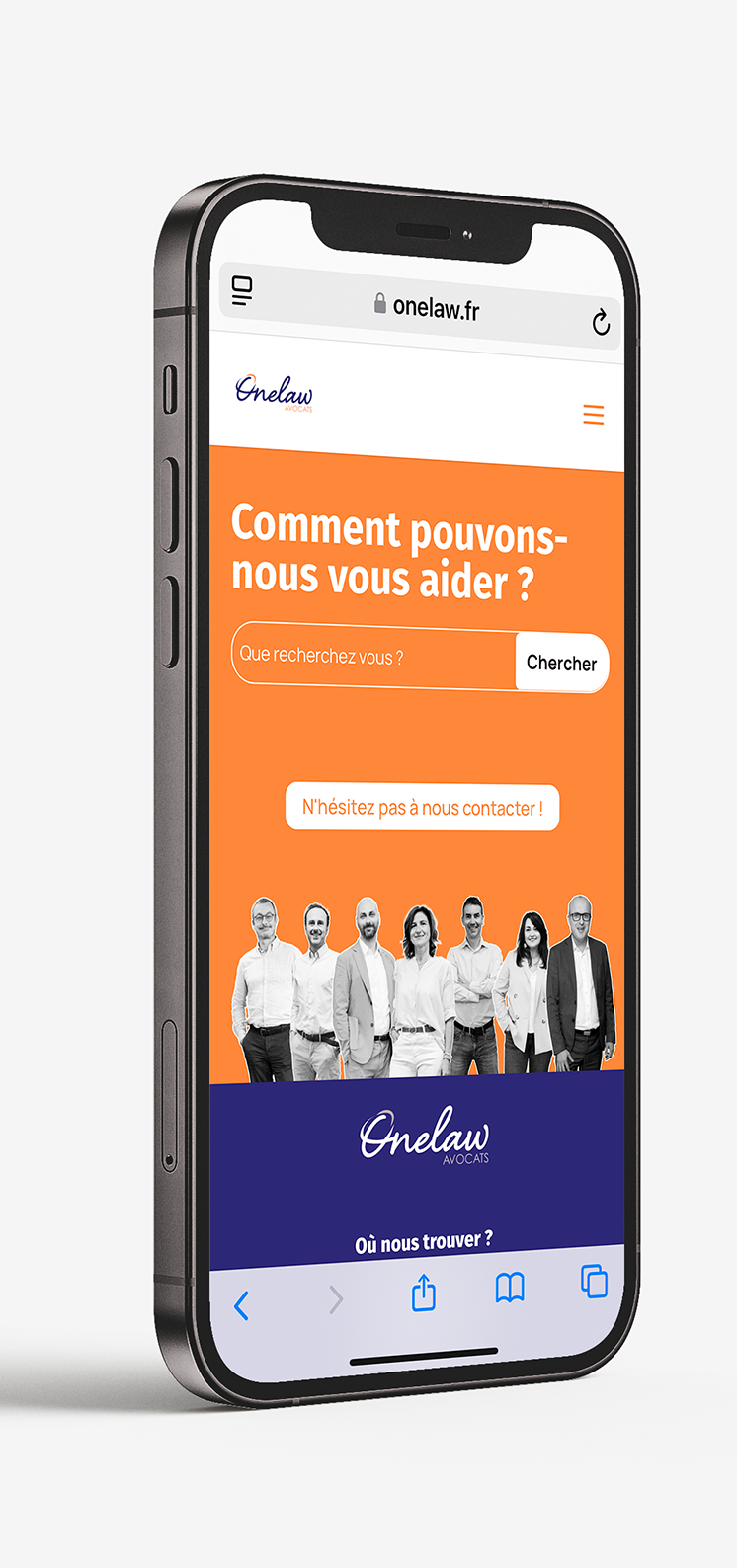Onelaw - Site internet version mobile