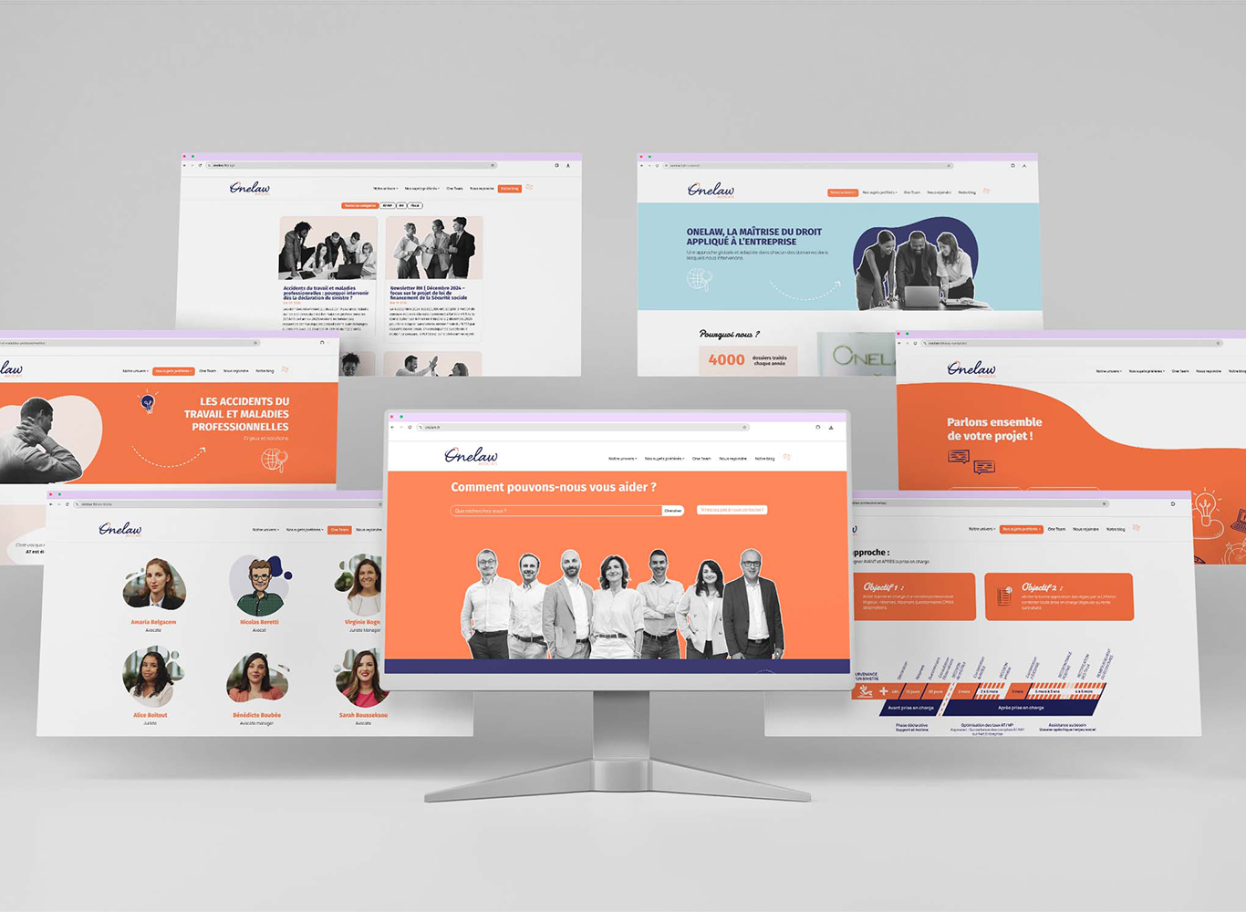 Onelaw - 28 Maquette site internet, plusieurs vues
