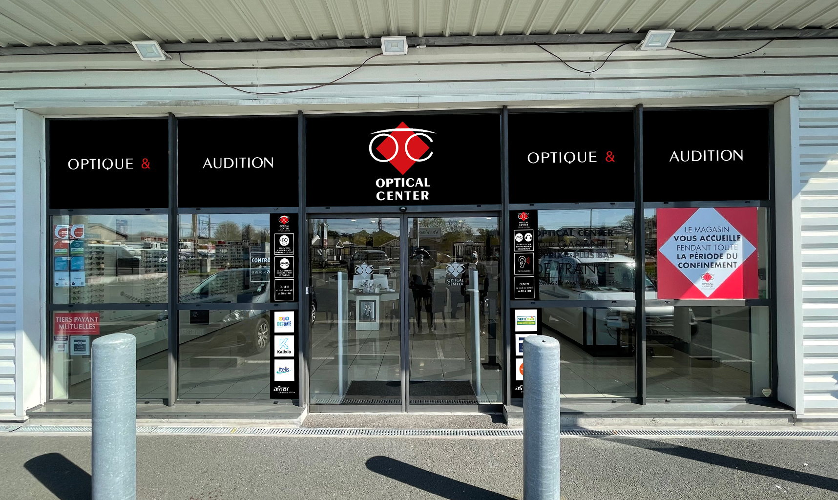 Optical Center - Enseigne et stickers vitrine
