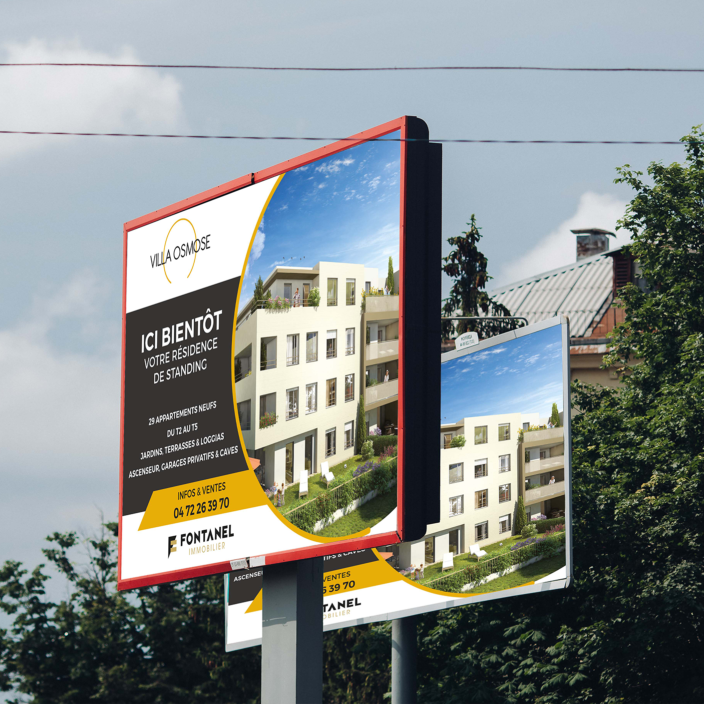 Villa Osmose - Panneaux promotionnels du projet immobilier