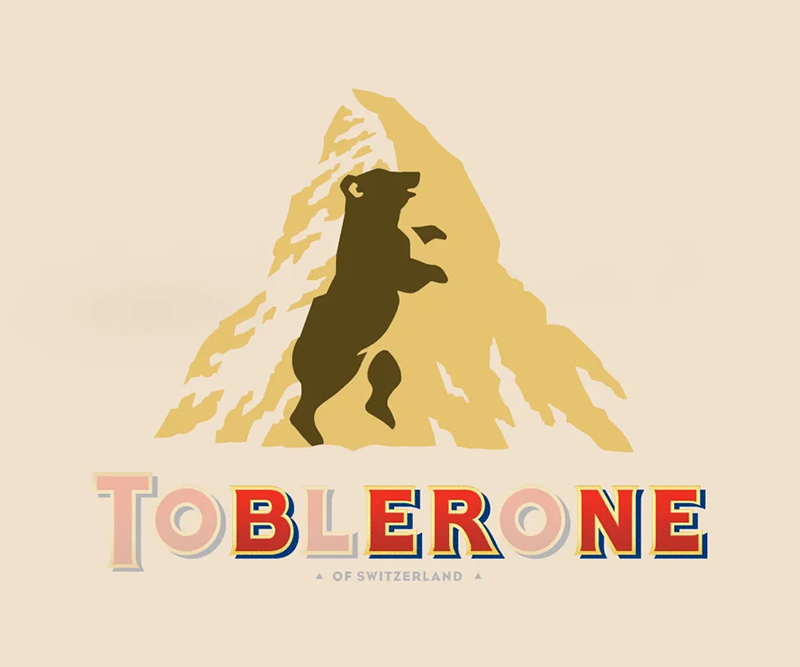 Toblerone logo trompe l'oeil ours 