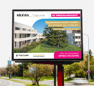 Silena - panneau publicitaire intérieur
