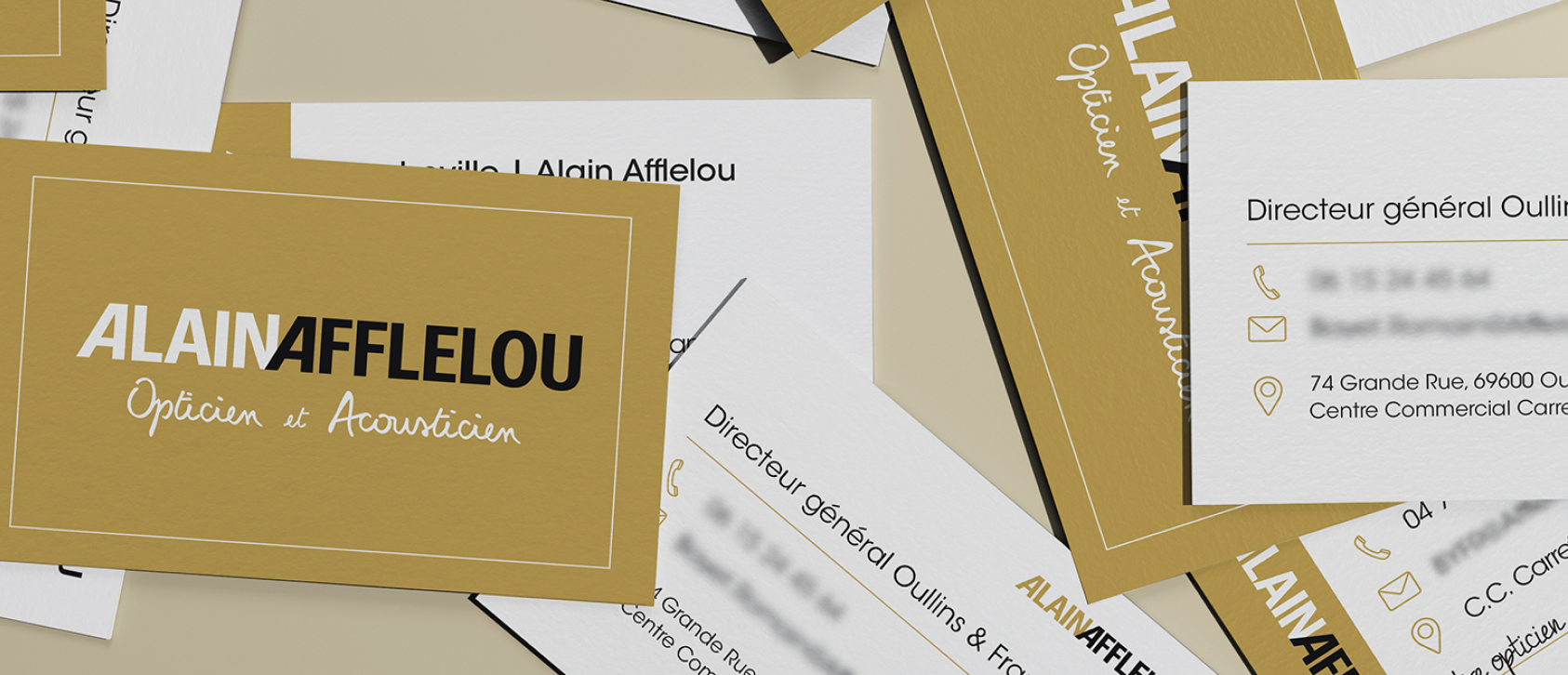 Afflelou - Carte de visite or