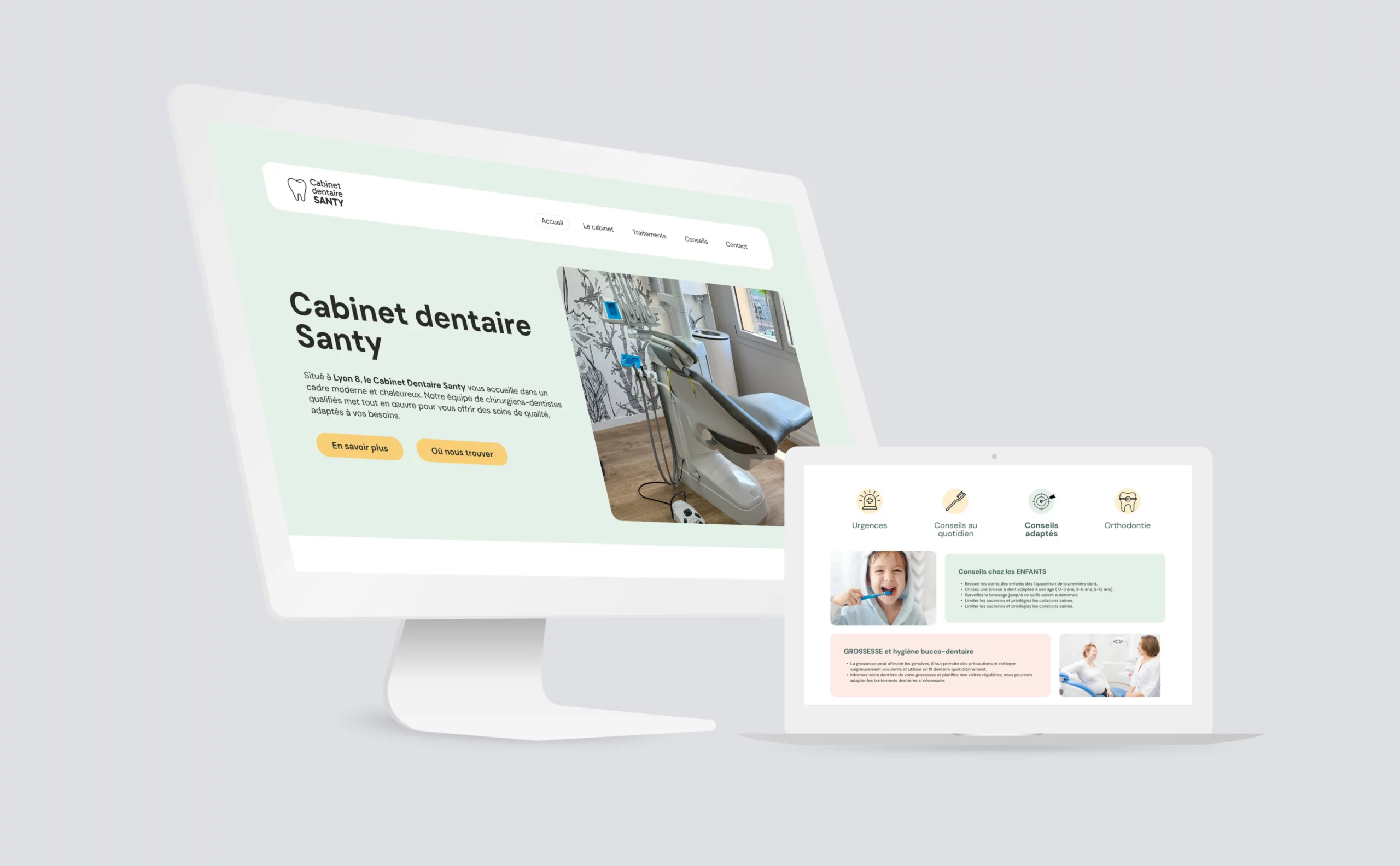 Cabinet dentaire Santy - refonte site internet
