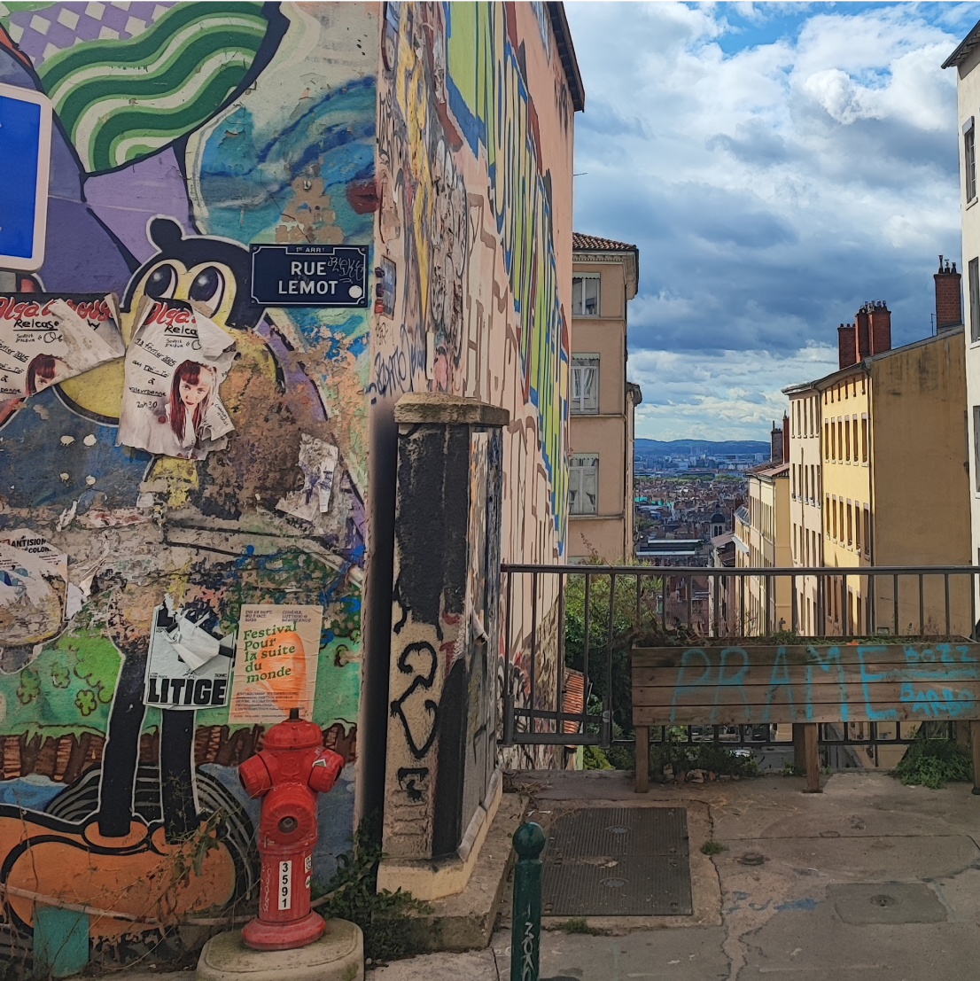 Street art dans les pentes de la croix rousse