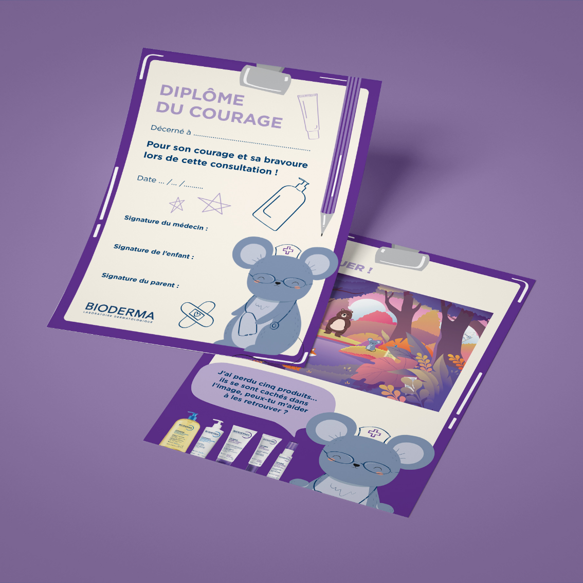 Bioderma - Diplome du courage vaccin enfant docteur